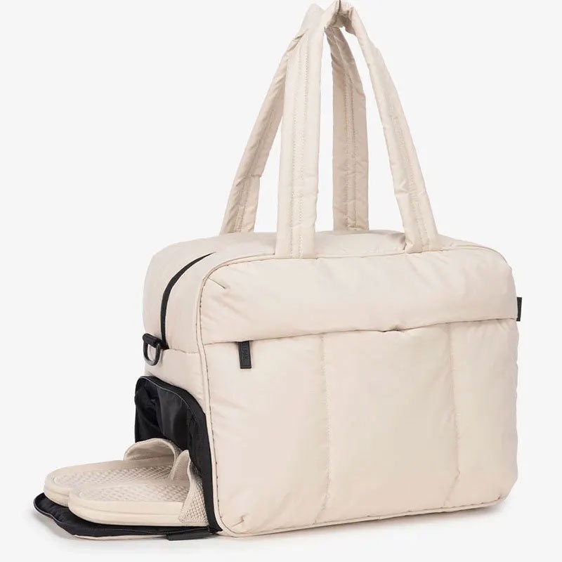 The Cloud Quilted Weekend Carry-All in Alabaster Cream